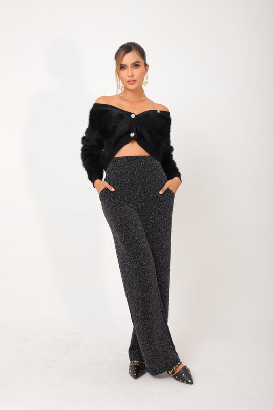 Pantalon negro con brillos